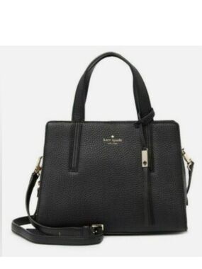 Kate Spade New York Grey Street Dominique Pebbled Leather Satchel in Black